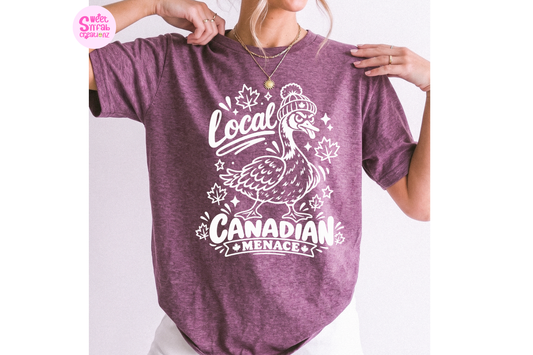 Local Canadian Menace Goose T-Shirt | Funny Canada Goose Graphic Tee