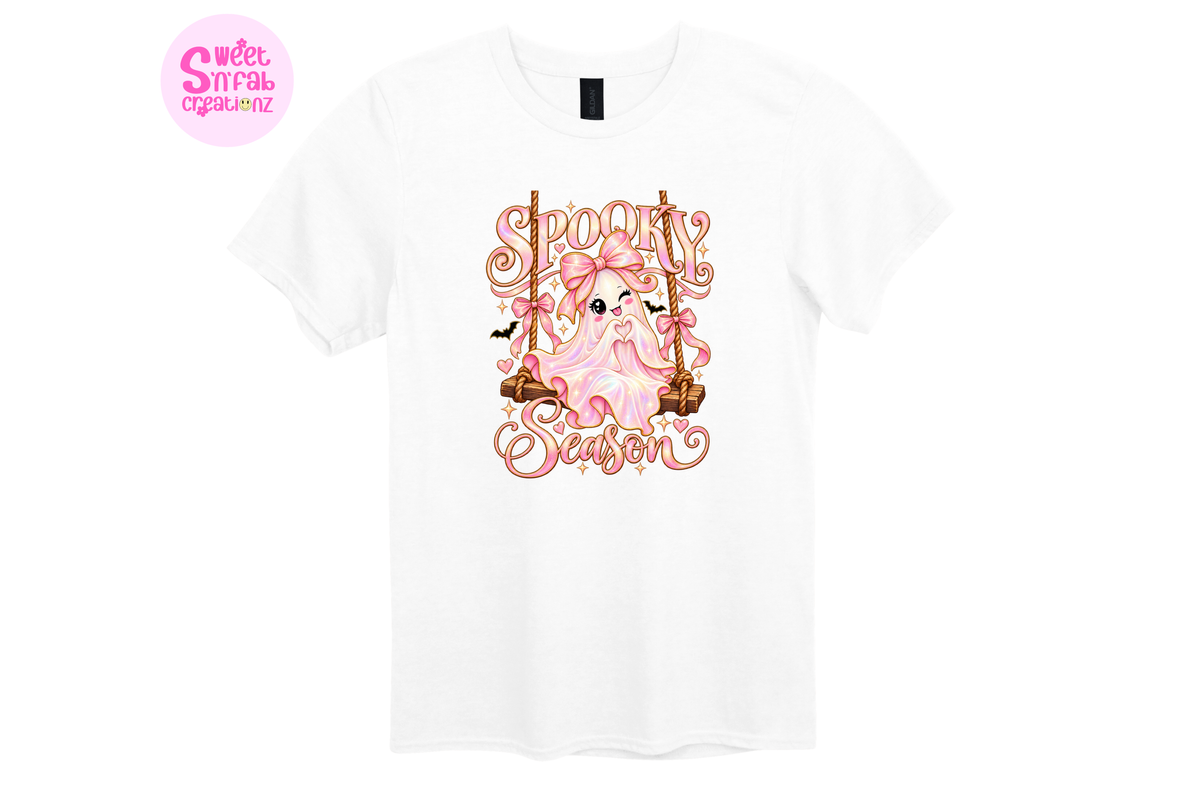 Spooky Season Ghost T-Shirt | Cute Girly Halloween Graphic Tee