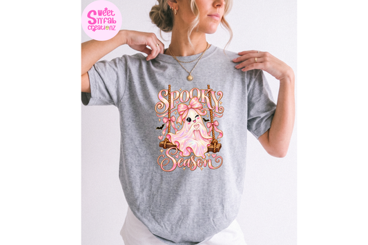 Spooky Season Ghost T-Shirt | Cute Girly Halloween Graphic Tee