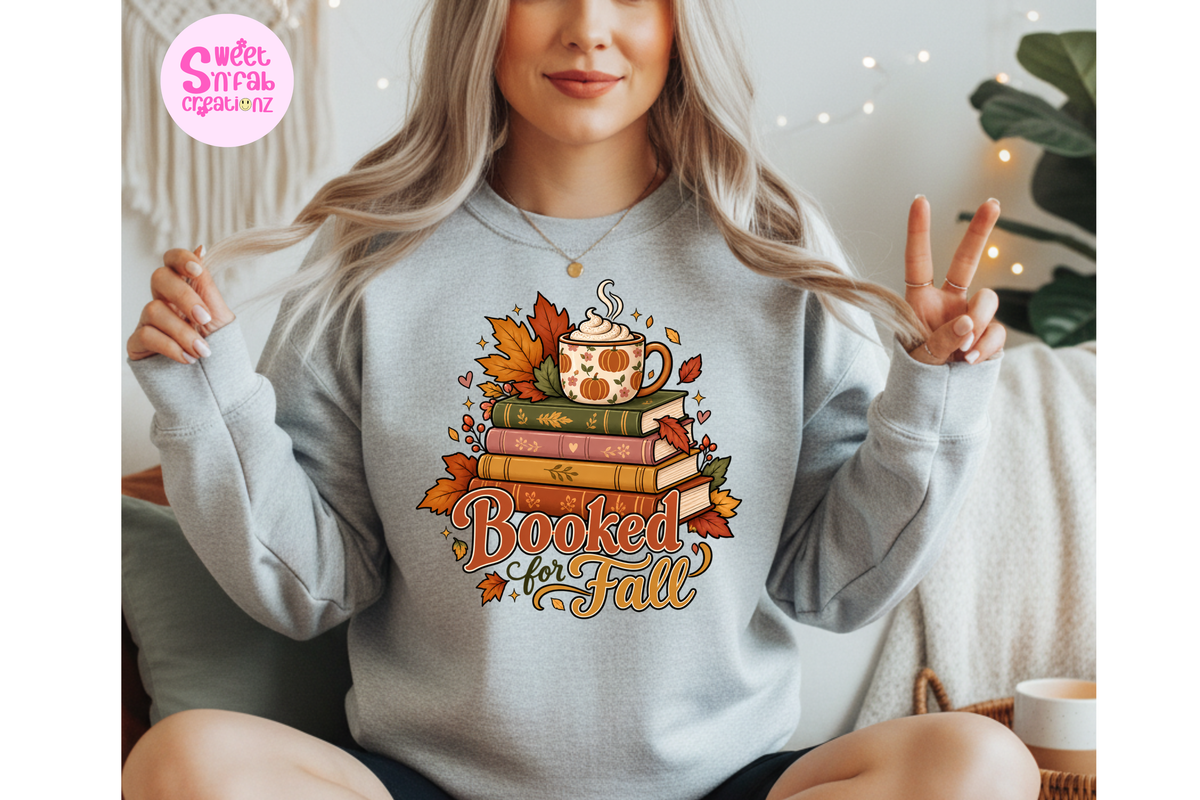 Booked for Fall Graphic Sweatshirt | Cozy Autumn Book Lover Crewneck