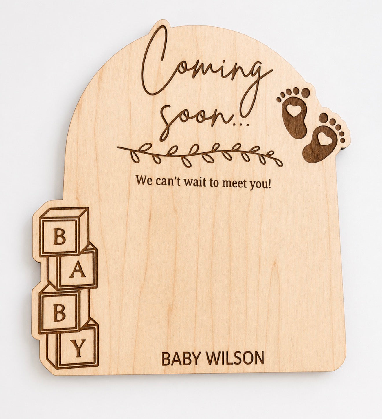Personalized Baby Ultrasound Announcement Plaque | Wooden Pregnancy Reveal Keepsake