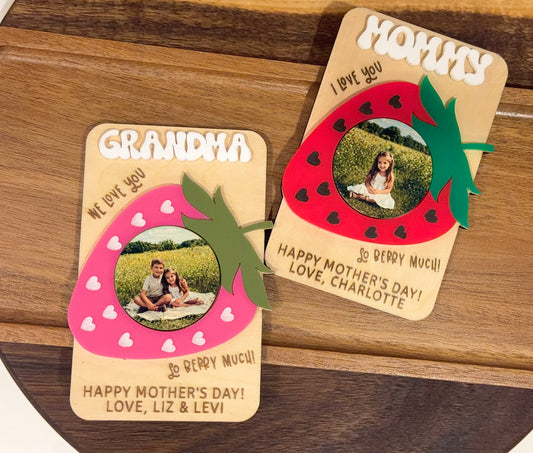 Personalized “I Love You So Berry Much” Photo Magnet – Custom Mom, Mommy, Grandma Mother’s Day Gift