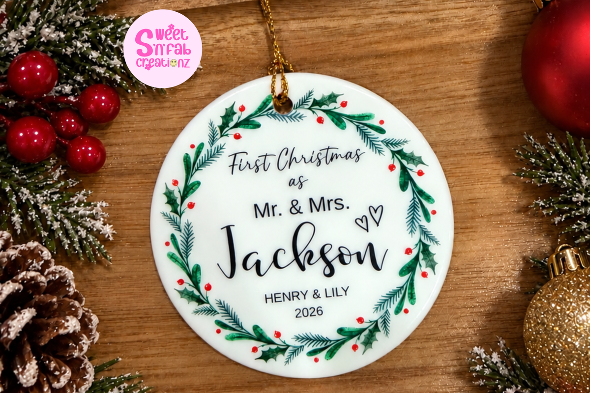 Personalized First Christmas as Mr. & Mrs. Ornament