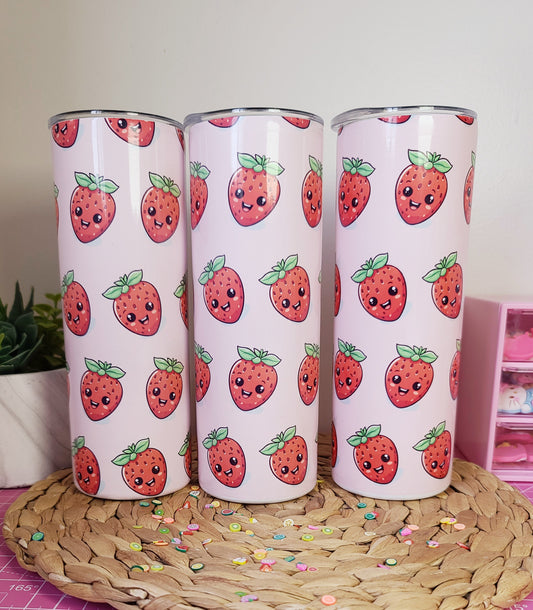 20 oz Kawaii Strawberry Stainless Steel Tumbler