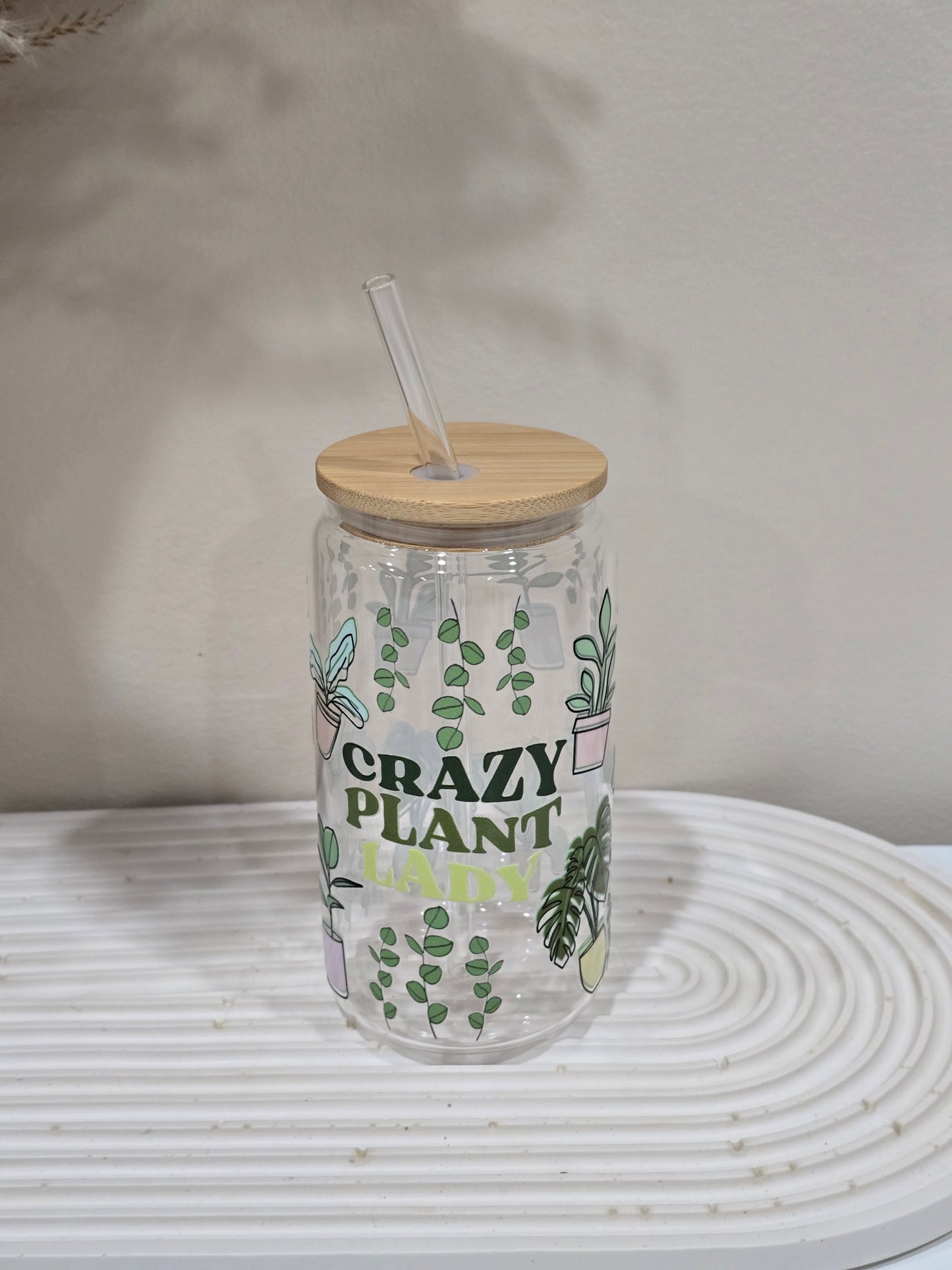 Crazy Plant Lady Glass Cup