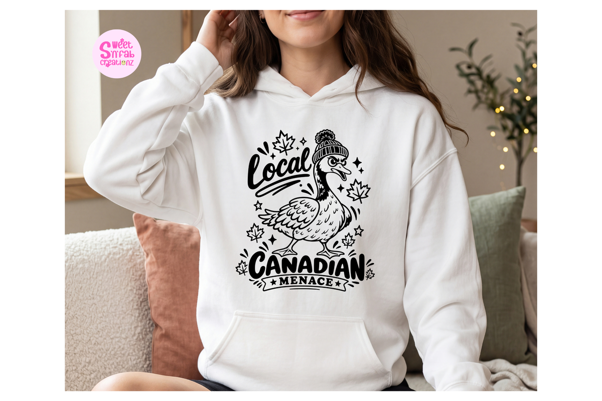 Local Canadian Menace Goose Hoodie | Funny Canada Goose Graphic Hoodie