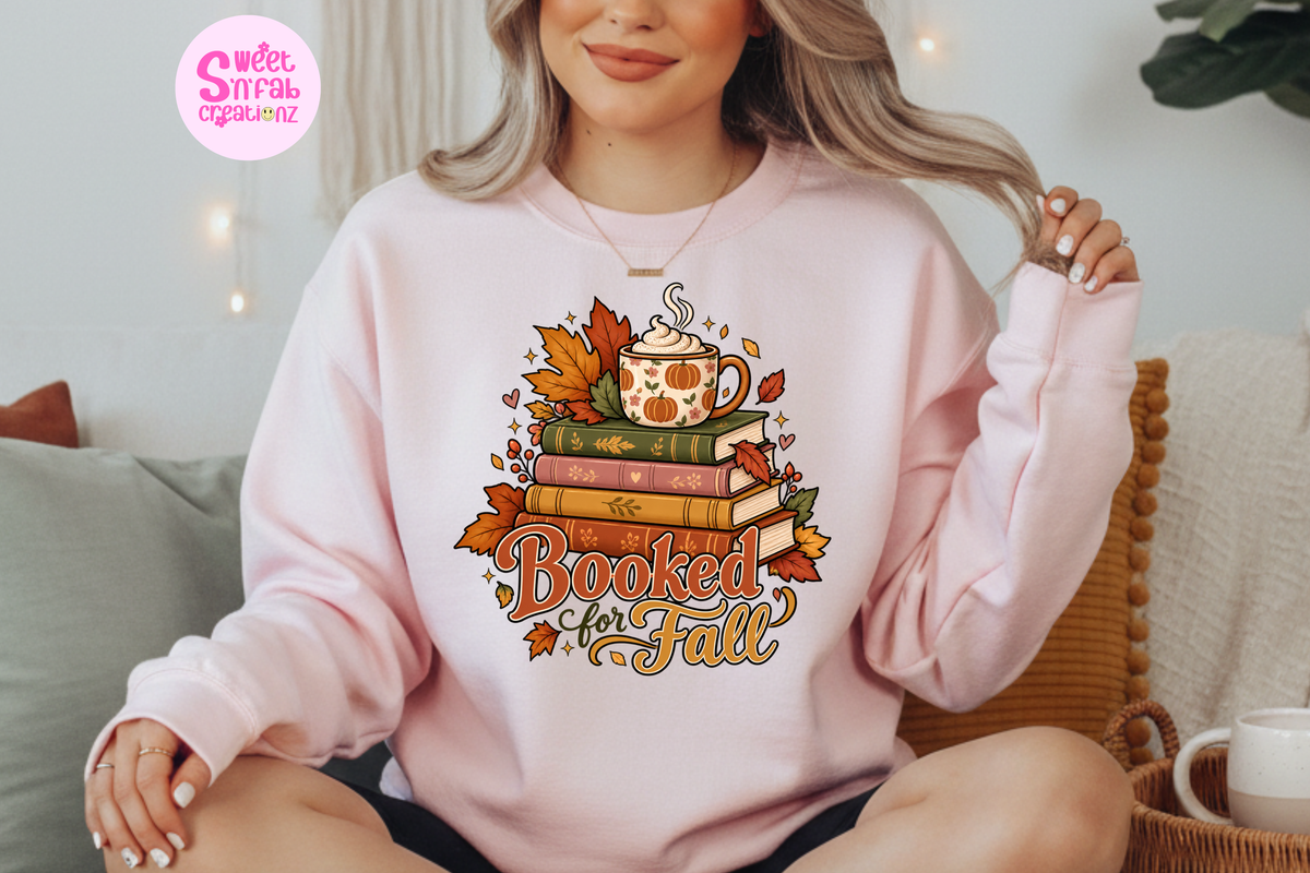 Booked for Fall Graphic Sweatshirt | Cozy Autumn Book Lover Crewneck