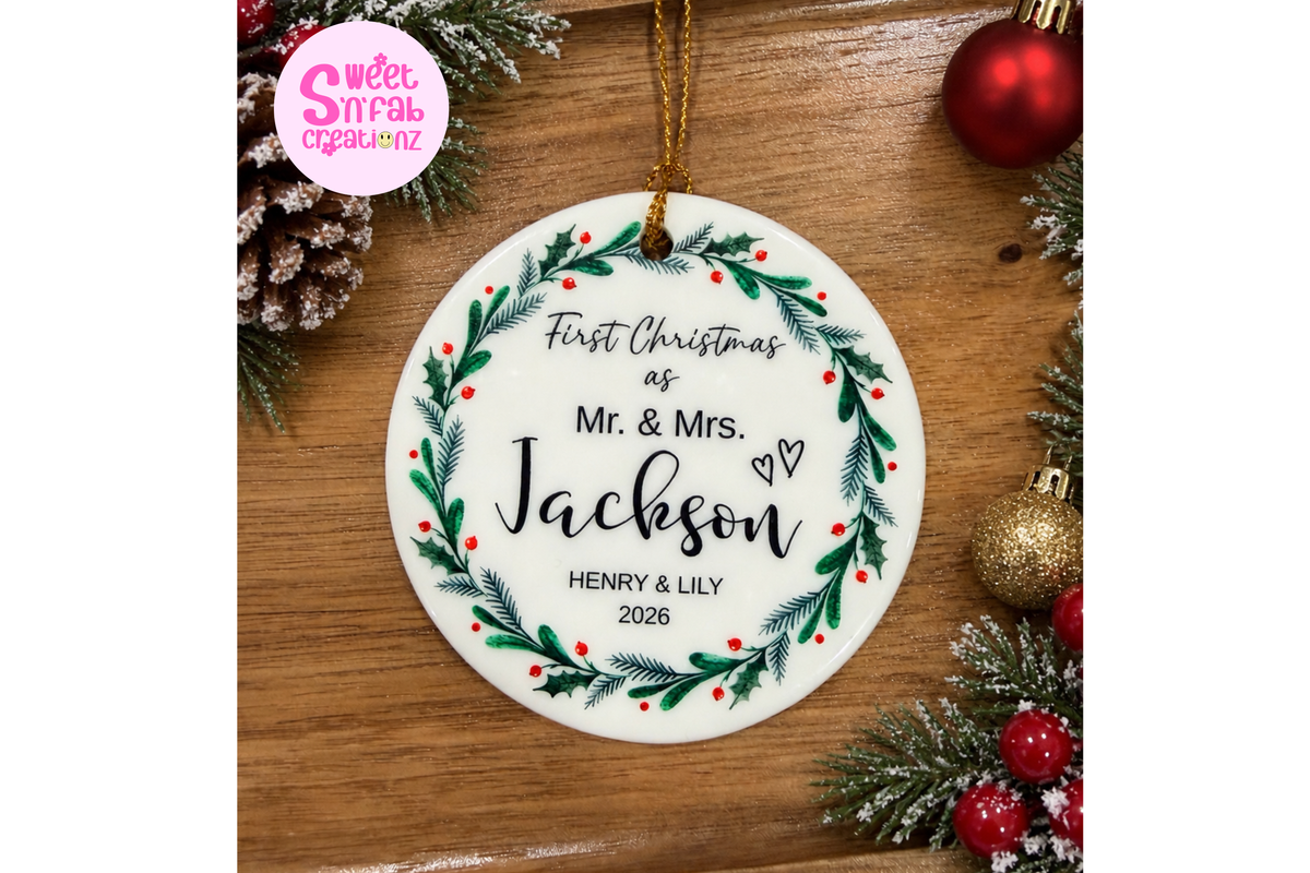 Personalized First Christmas as Mr. & Mrs. Ornament