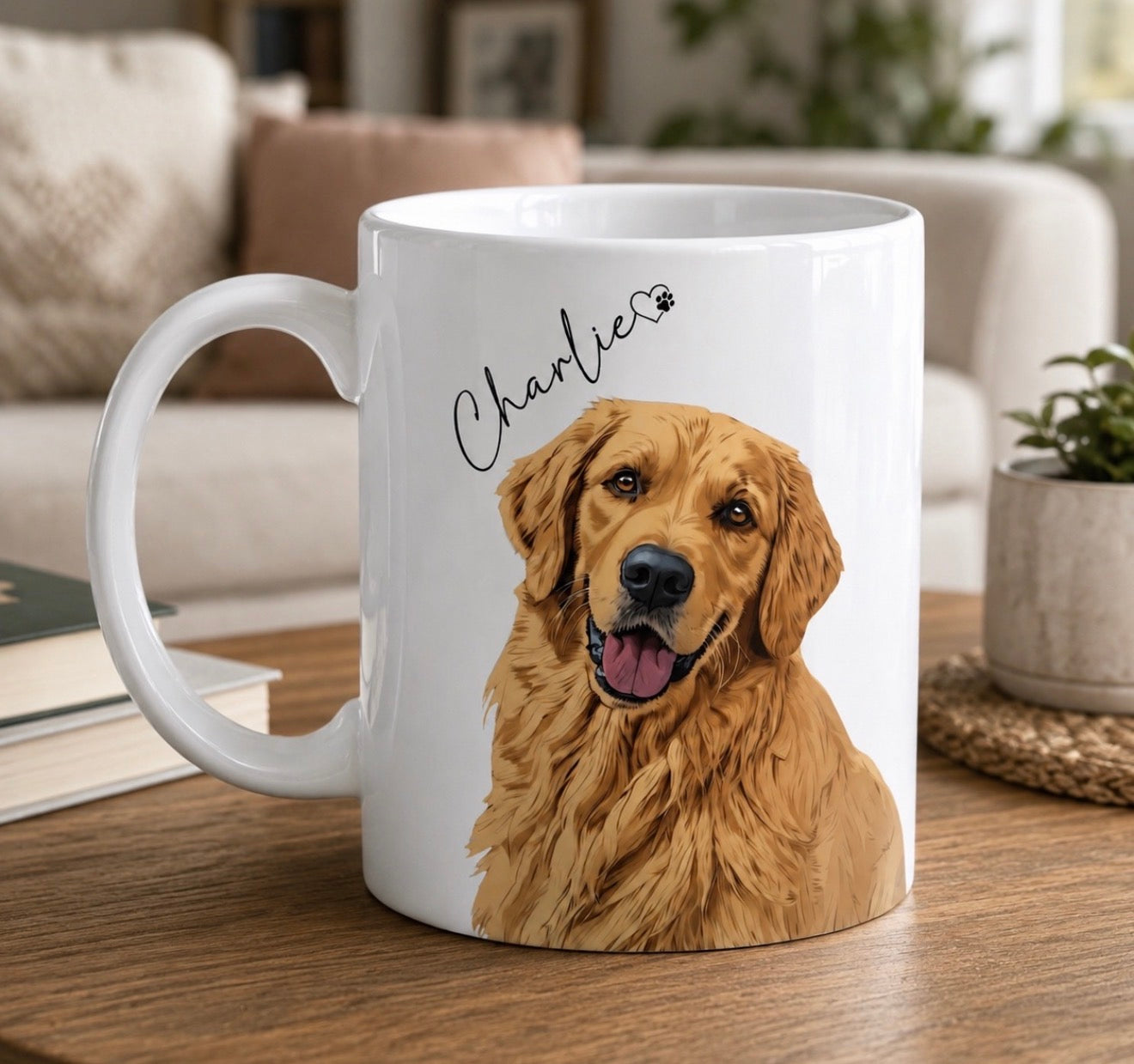 Custom Dog Mug from Photo, Personalized Dog Portrait Mug, Pet Memorial Gift, Custom Dog Coffee Cup, 12oz or 15oz Ceramic Mug