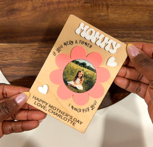 Personalized Flower Photo Magnet – Mother’s Day Gift 🌸💖