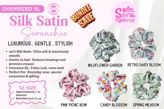 Build Your Own Oversized Silk Satin Scrunchie Bundle