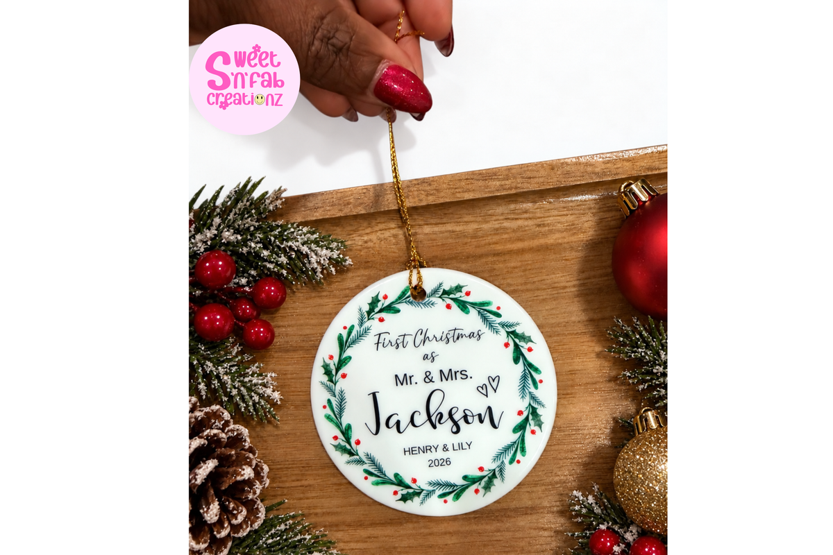 Personalized First Christmas as Mr. & Mrs. Ornament