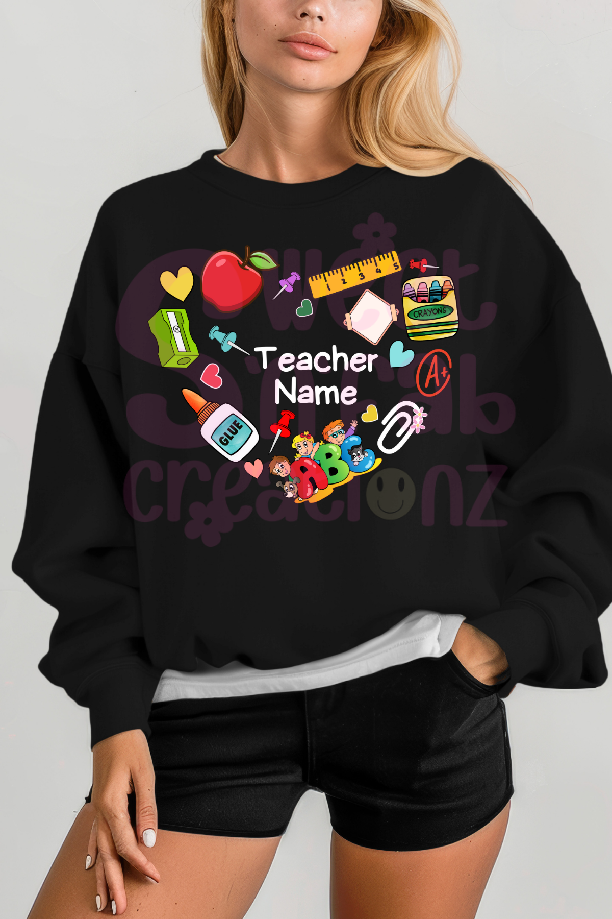 Personalized Teacher Sweatshirt- Heart Shape
