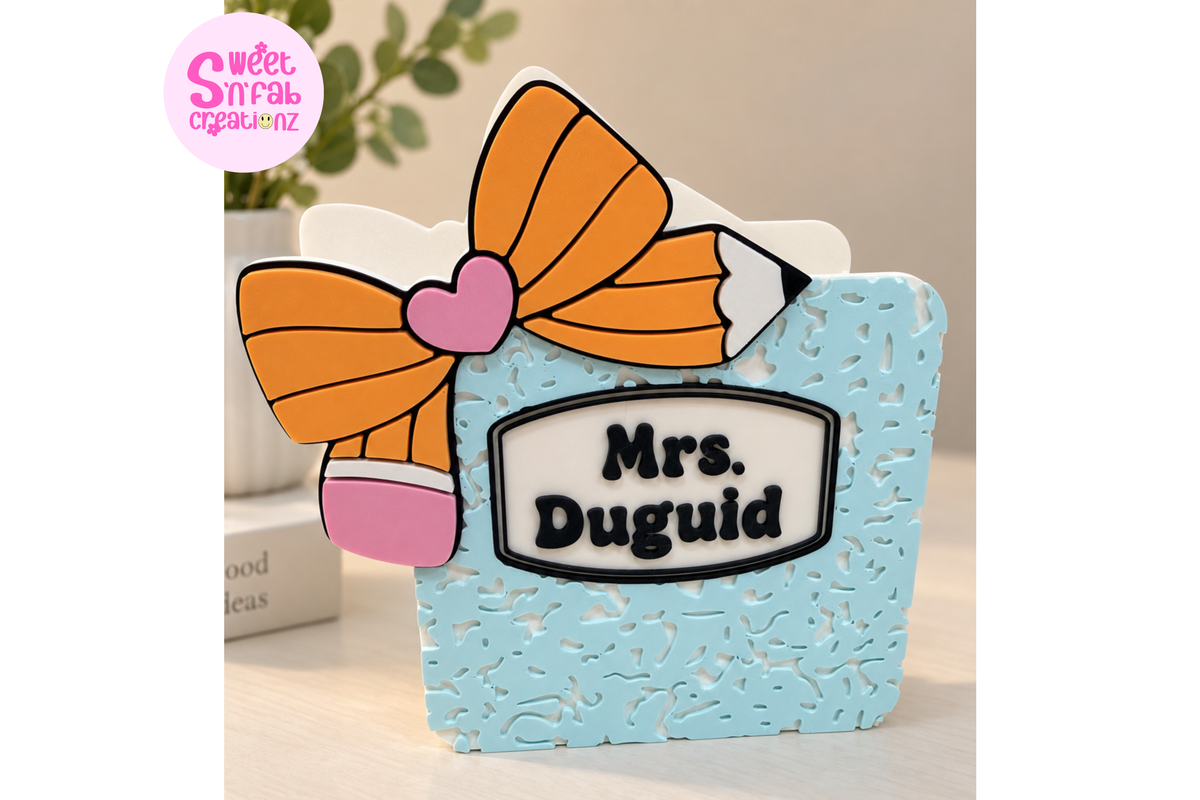 Personalized Composition Notebook Pen Holder