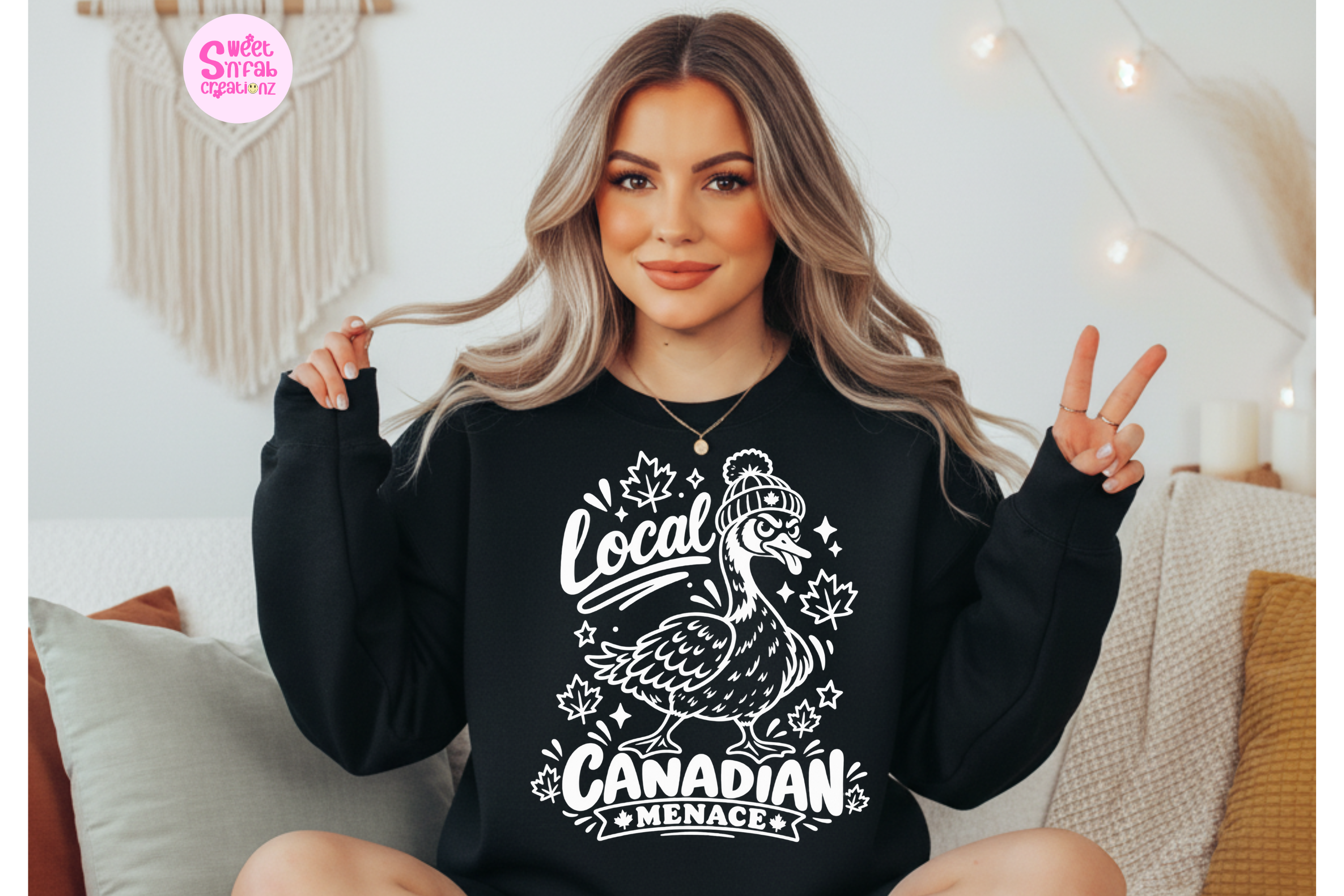 Local Canadian Menace Goose Sweatshirt | Funny Canada Goose Graphic Sweatshirt