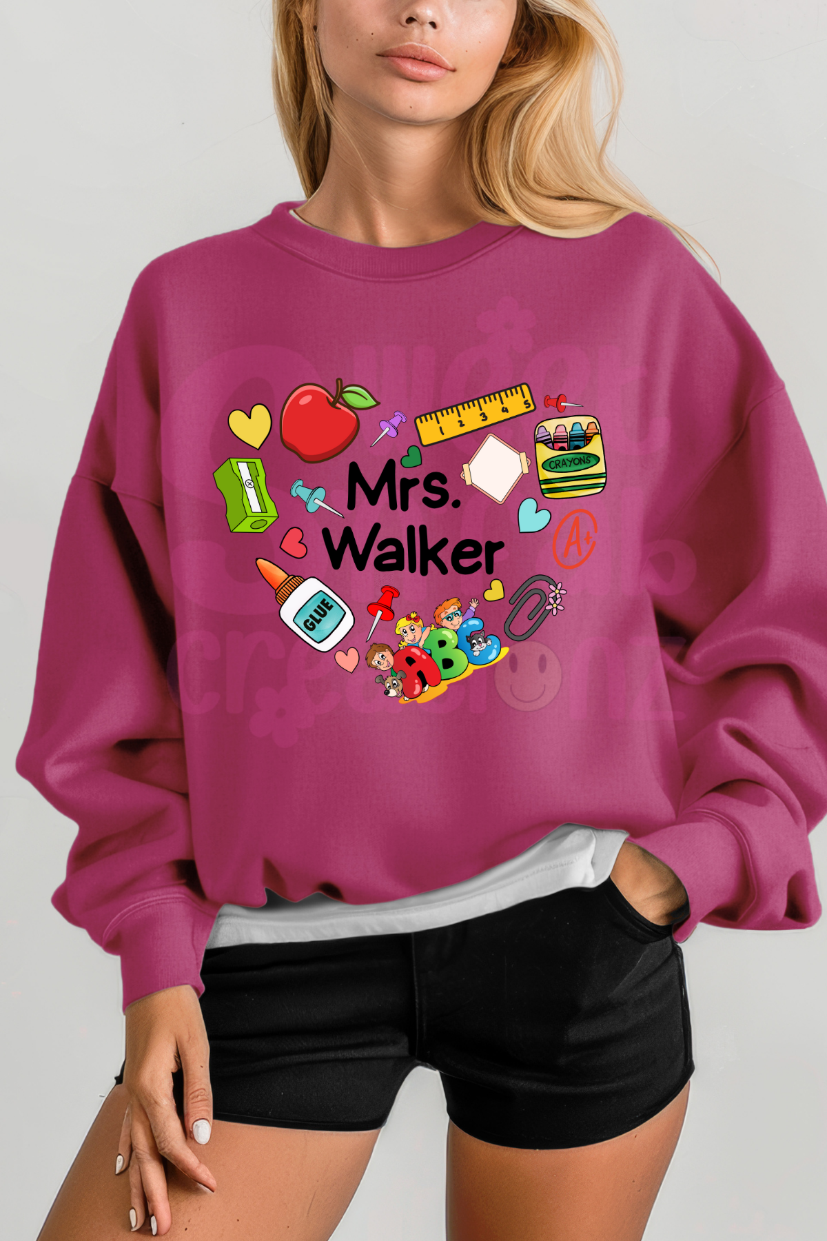 Personalized Teacher Sweatshirt- Heart Shape