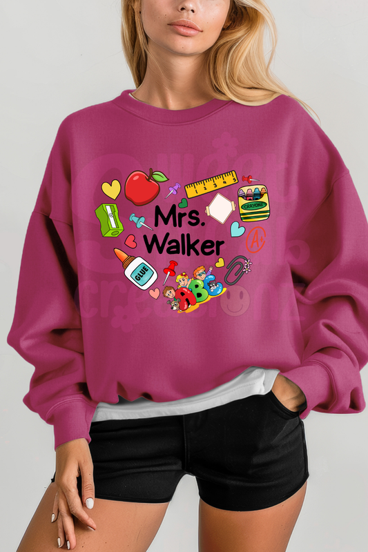 Personalized Teacher Sweatshirt- Heart Shape
