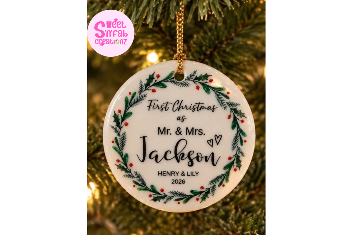 Personalized First Christmas as Mr. & Mrs. Ornament