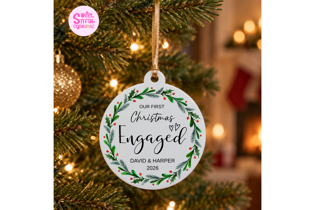 First Christmas Engaged Ornament, Personalized Engagement Christmas Ornament, Newly Engaged Couple Gift, Fiancé Fiancée Keepsake