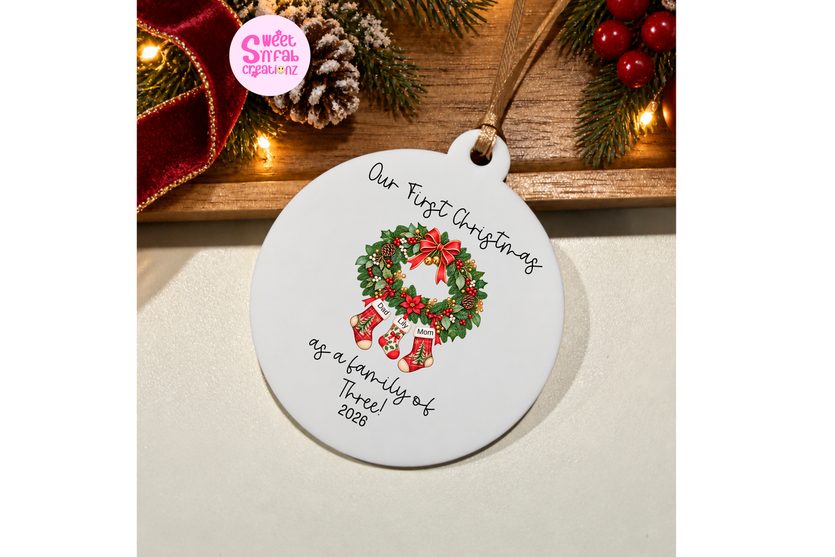 First Christmas as a Family of Three Ornament