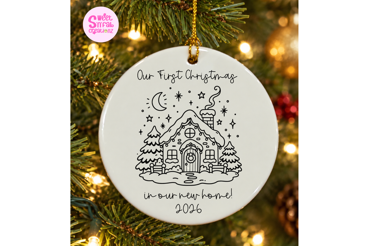 Our First Christmas in Our New Home Ornament – Doodle House Christmas Ornament, New Home Keepsake