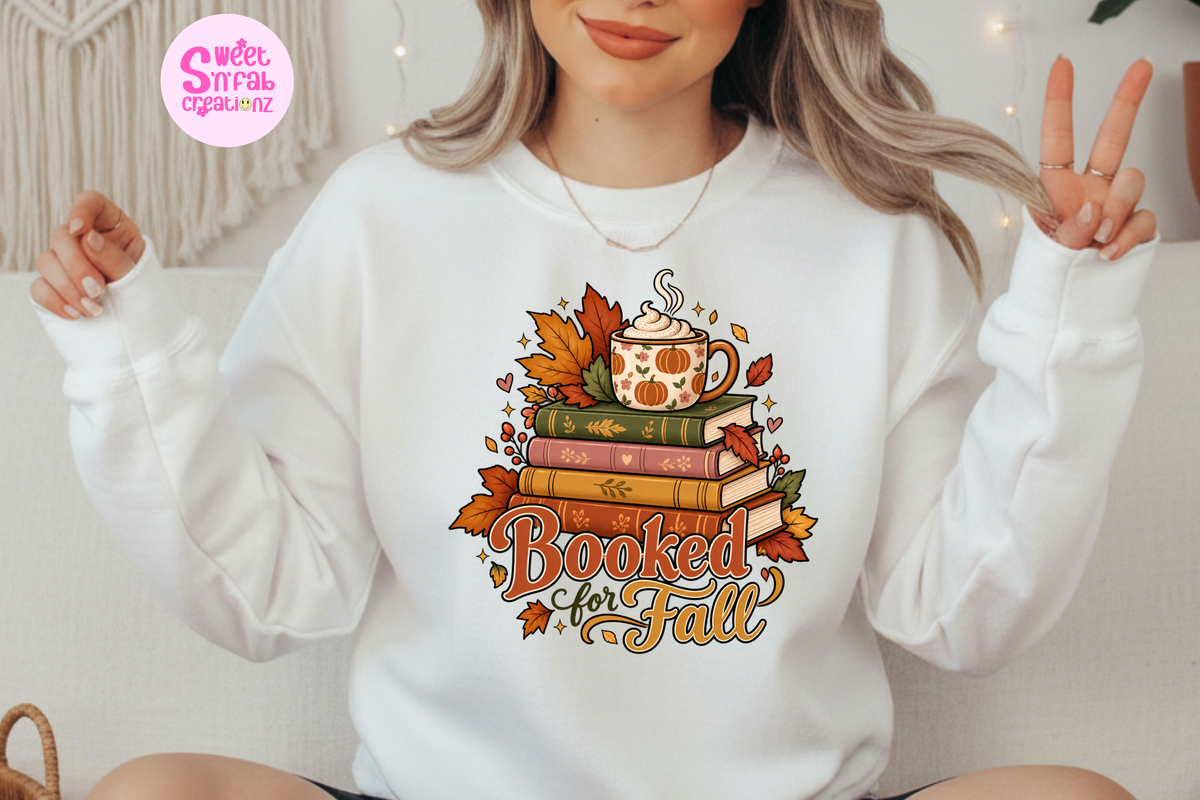Booked for Fall Graphic Sweatshirt | Cozy Autumn Book Lover Crewneck