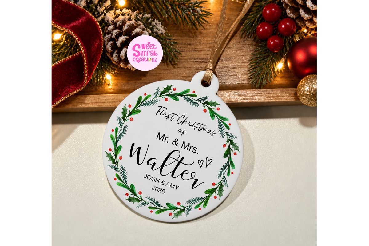 Personalized First Christmas as Mr. & Mrs. Ornament