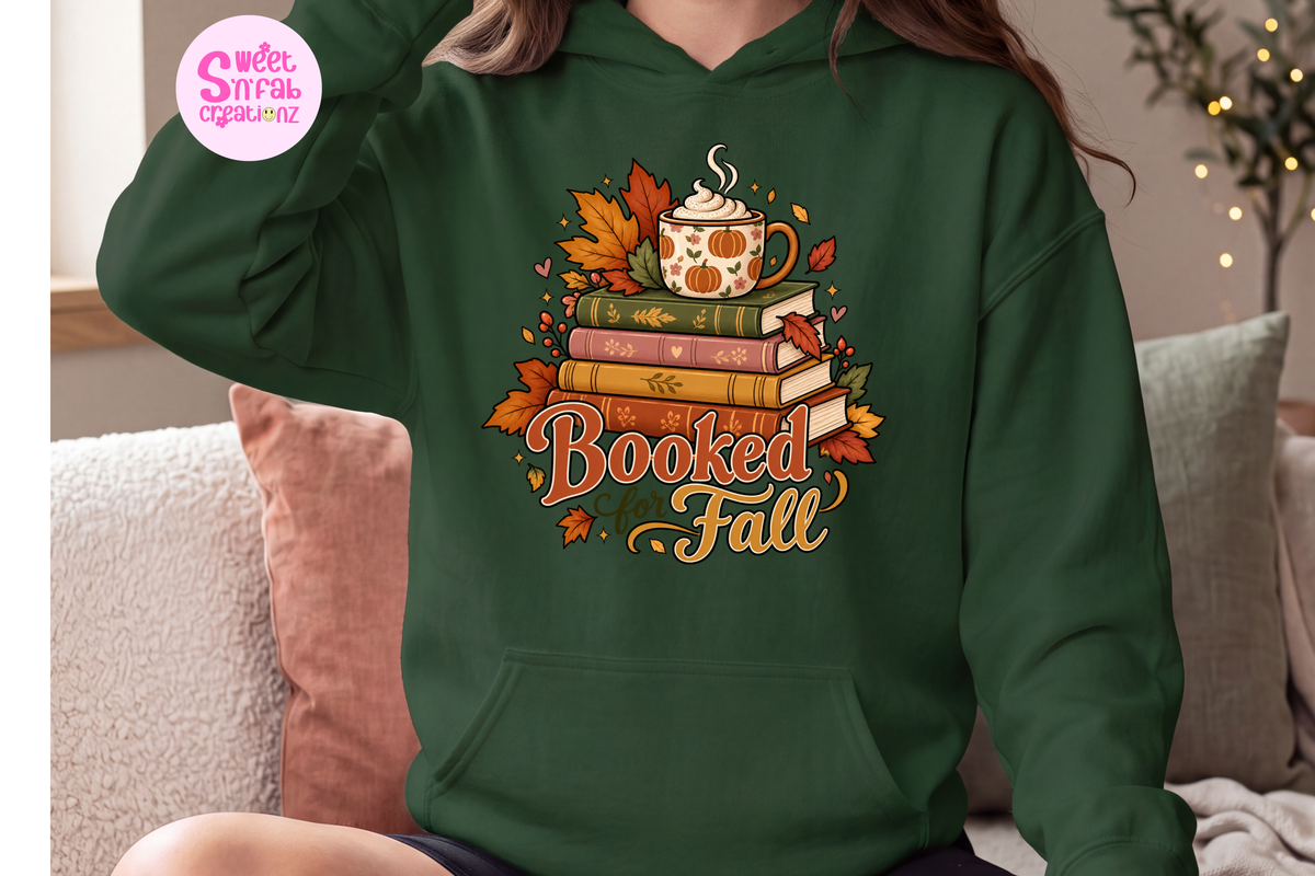 Booked for Fall Graphic Hoodie | Cozy Autumn Book Lover Pullover