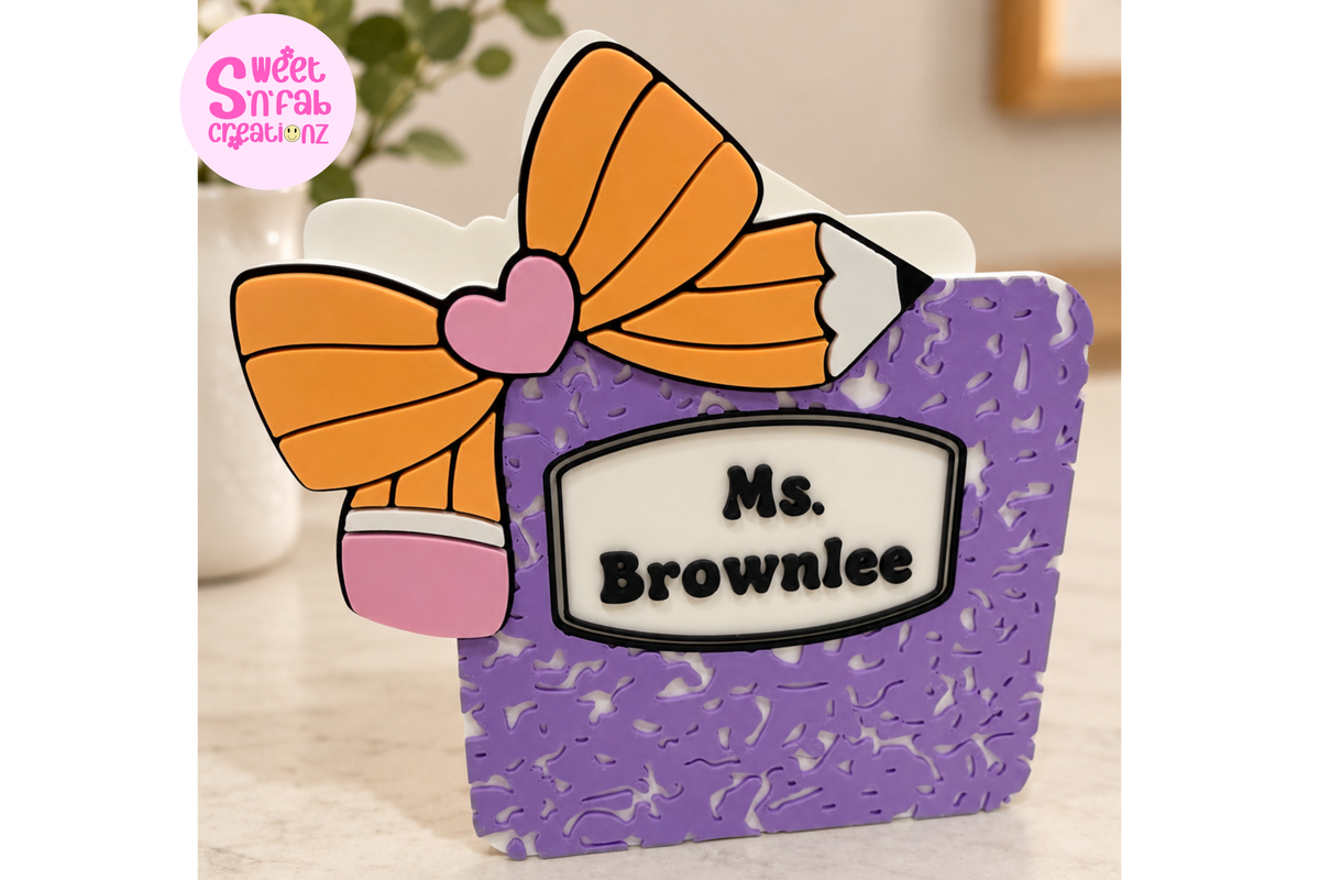 Personalized Composition Notebook Pen Holder