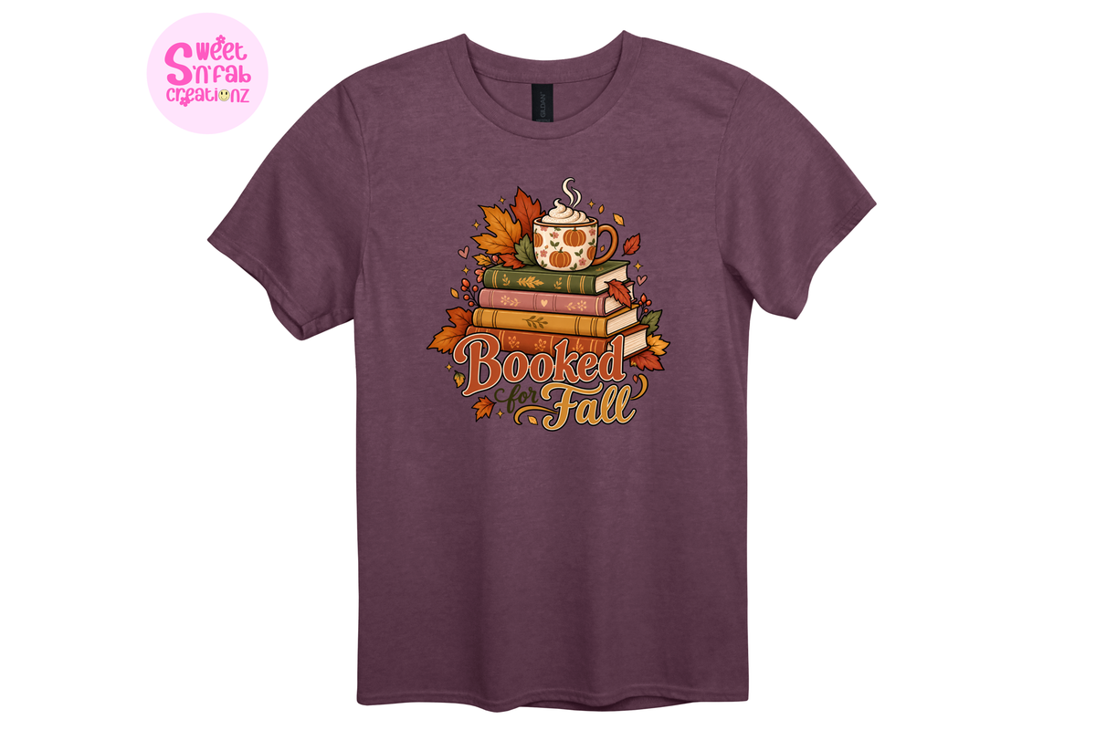 Booked for Fall Graphic T-Shirt | Cozy Autumn Book Lover Tee