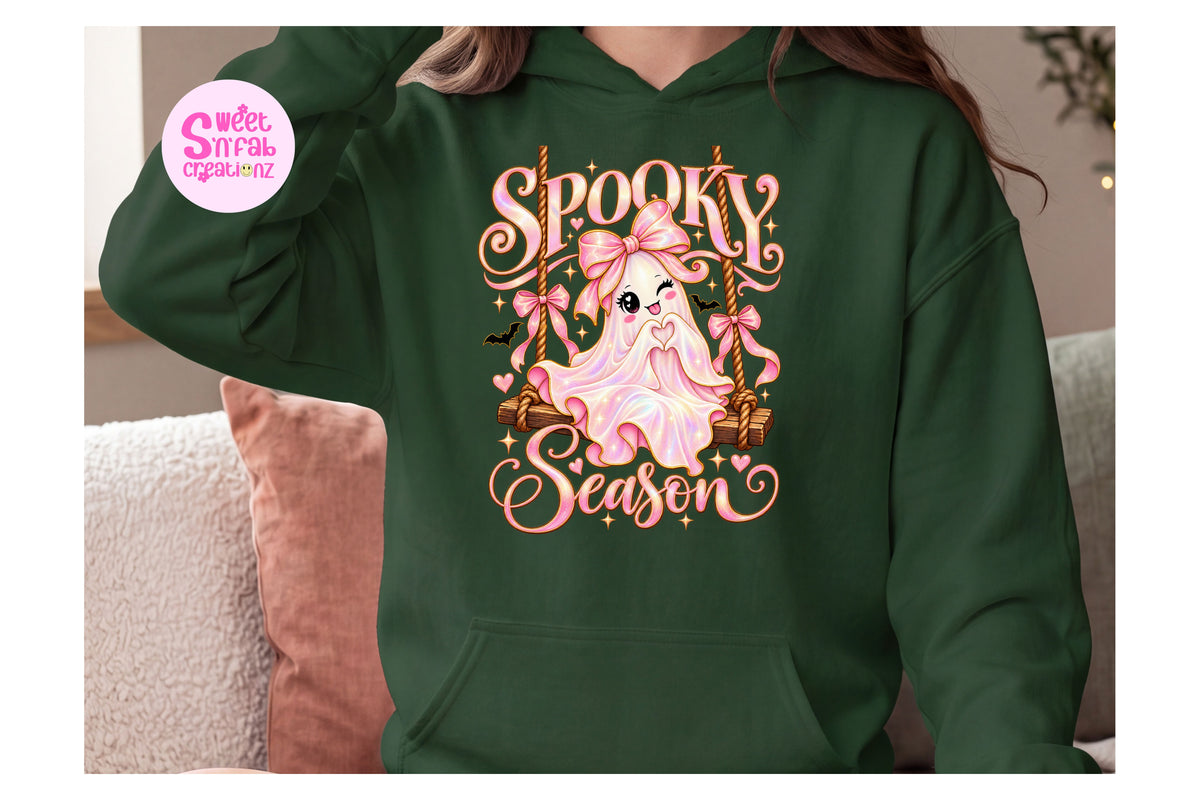 Spooky Season Ghost Hoodie | Cute Girly Halloween Graphic Hoodie