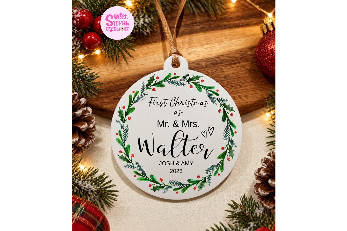 Personalized First Christmas as Mr. & Mrs. Ornament
