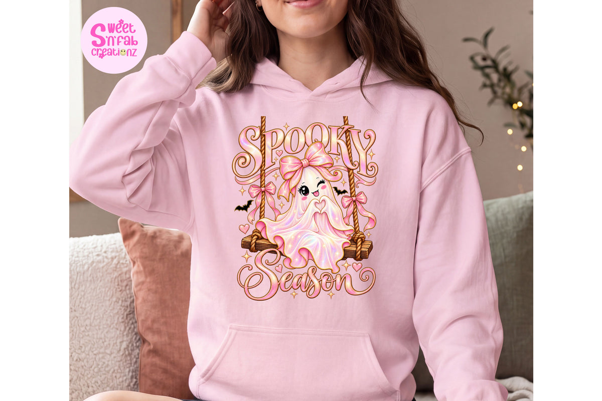 Spooky Season Ghost Hoodie | Cute Girly Halloween Graphic Hoodie