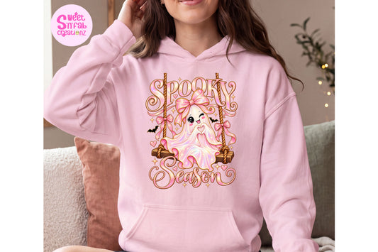 Spooky Season Ghost Hoodie | Cute Girly Halloween Graphic Hoodie