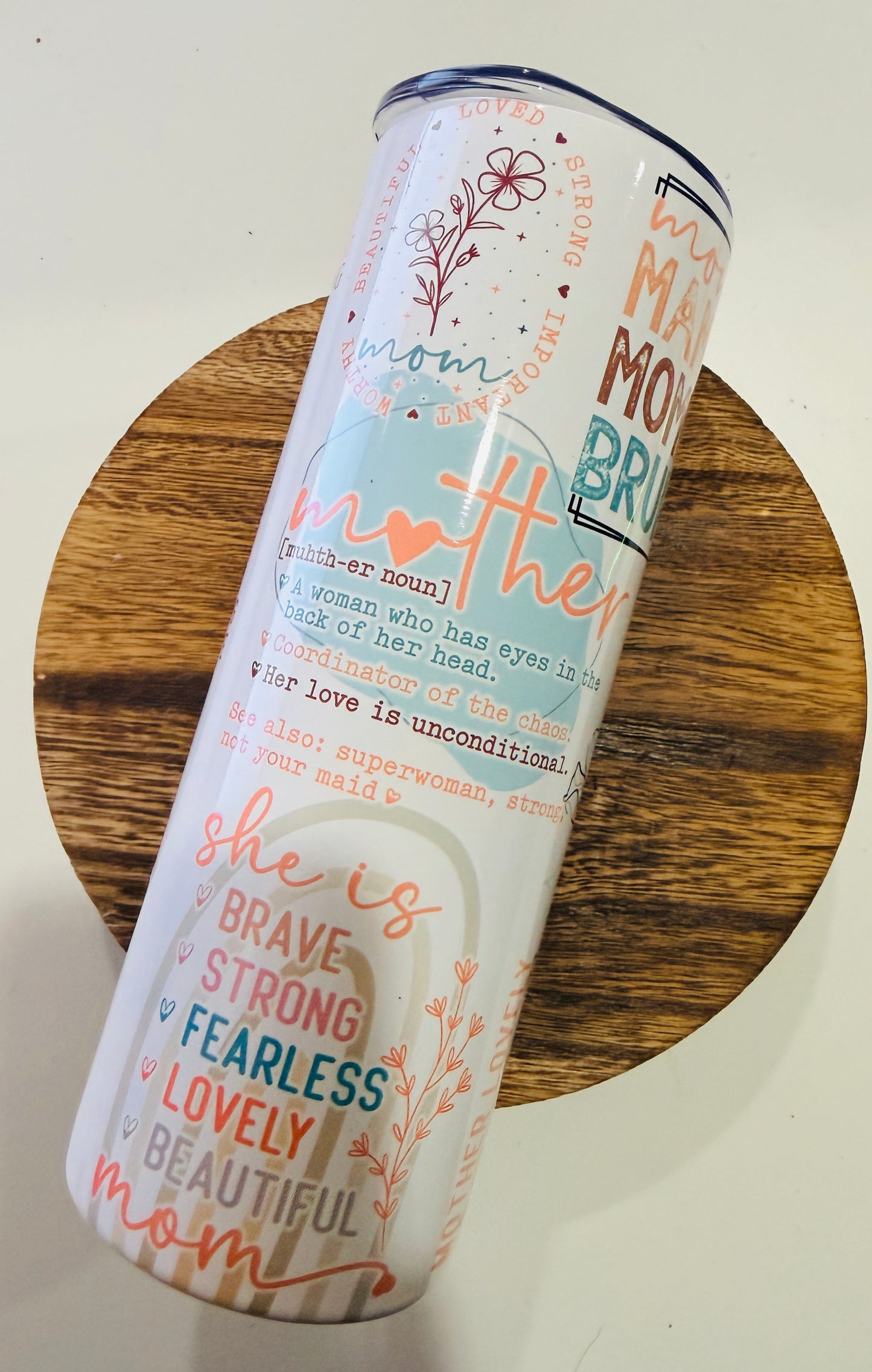 Mom Definition 20oz Skinny Tumbler – The Many Roles of Mom 💐