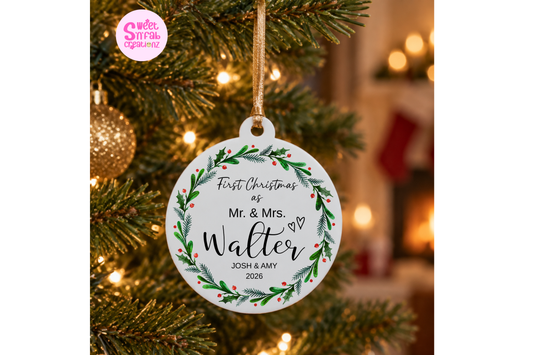 Personalized First Christmas as Mr. & Mrs. Ornament