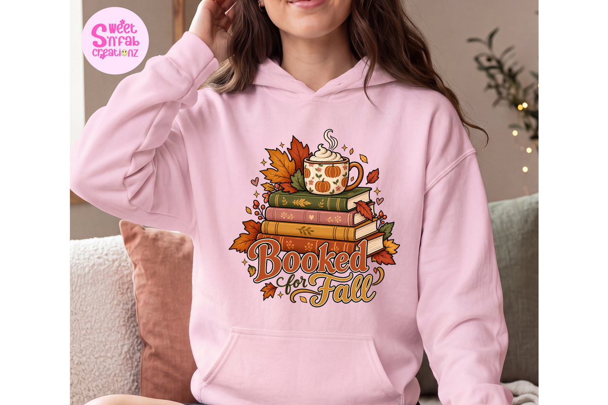 Booked for Fall Graphic Hoodie | Cozy Autumn Book Lover Pullover