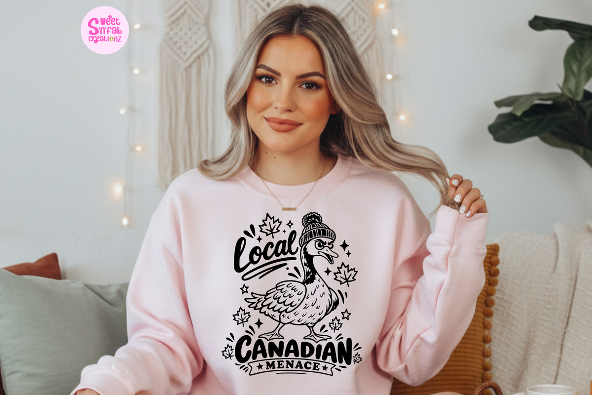 Local Canadian Menace Goose Sweatshirt | Funny Canada Goose Graphic Sweatshirt