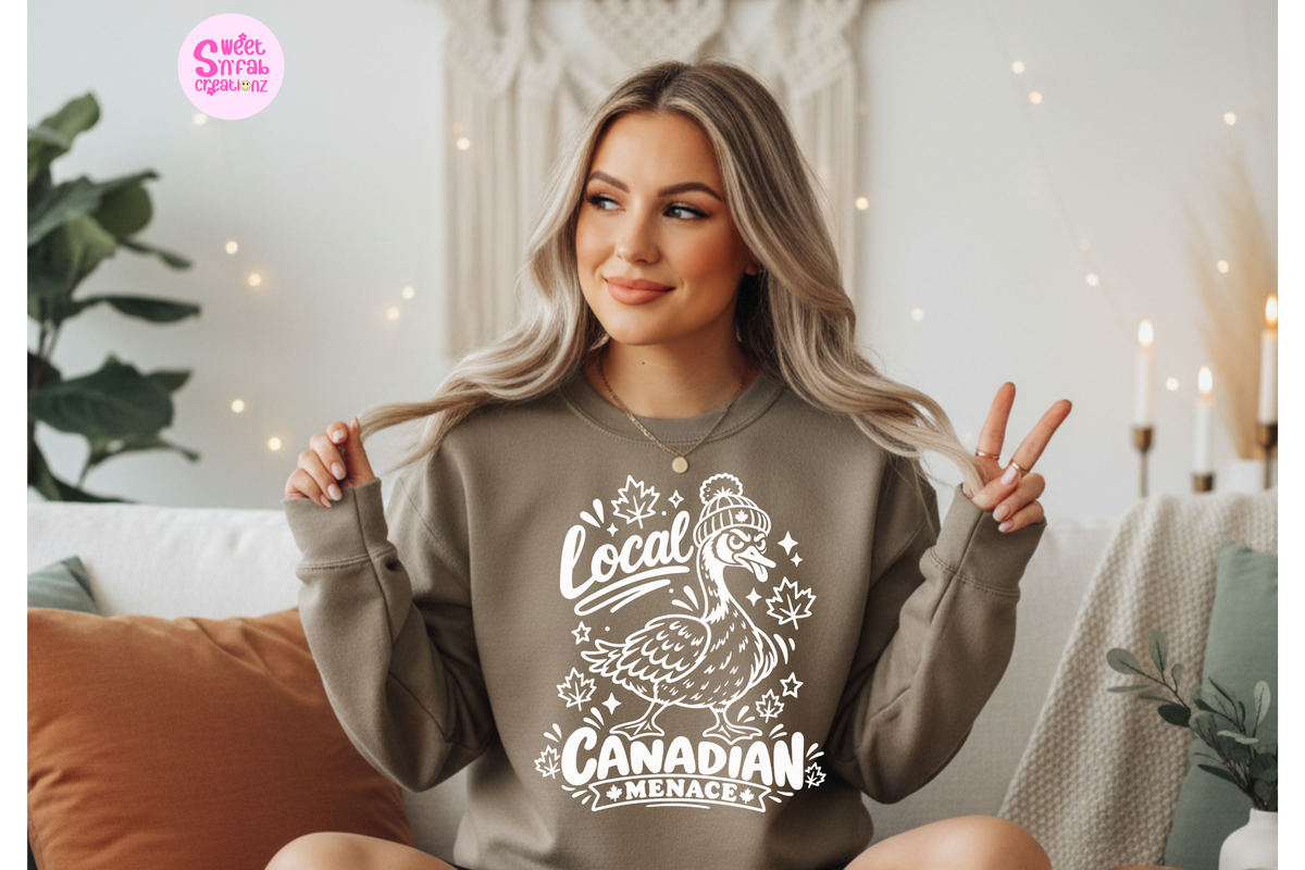 Local Canadian Menace Goose Sweatshirt | Funny Canada Goose Graphic Sweatshirt