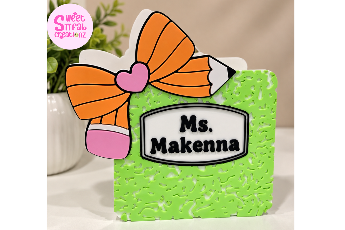 Personalized Composition Notebook Pen Holder