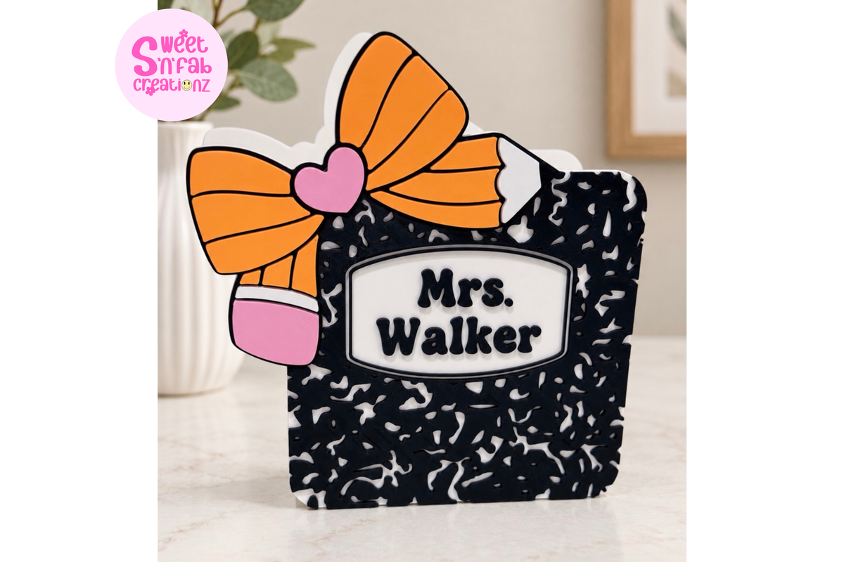 Personalized Composition Notebook Pen Holder