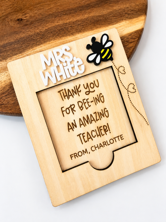 Thank You for Bee-ing Amazing” Personalized Teacher Sticky Note Holder