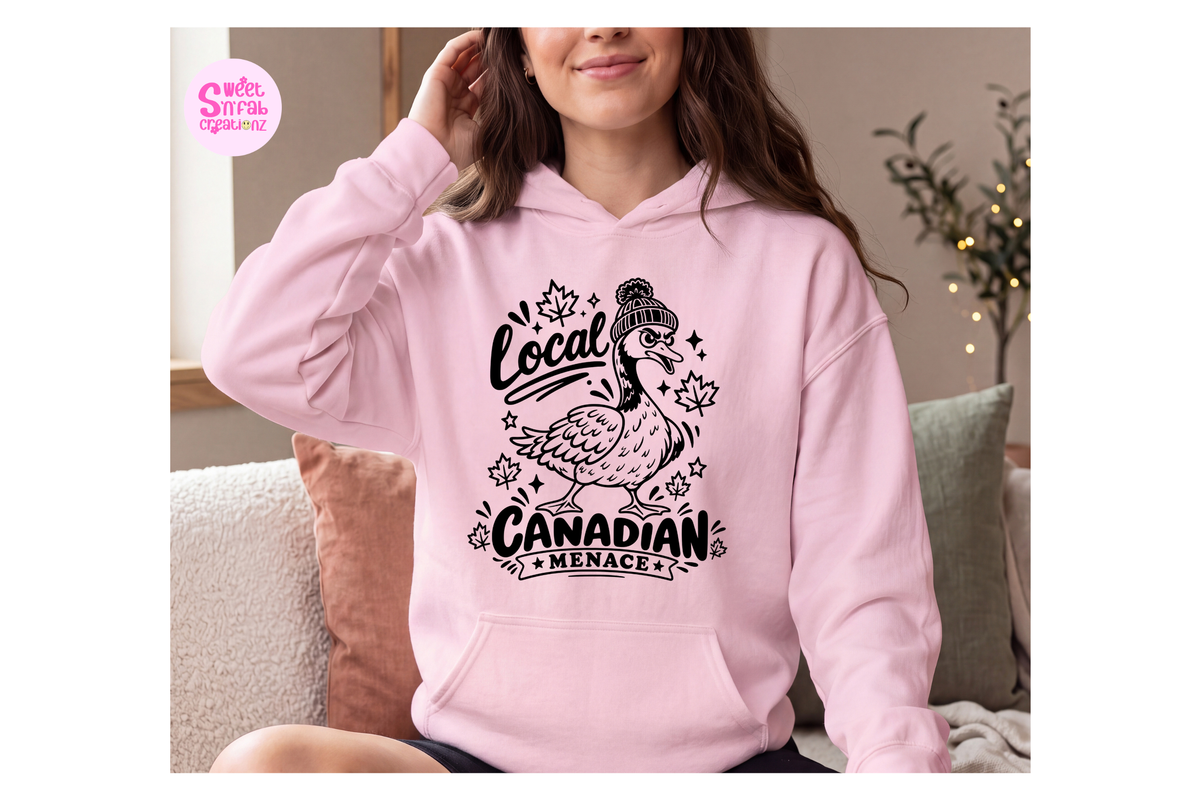 Local Canadian Menace Goose Hoodie | Funny Canada Goose Graphic Hoodie