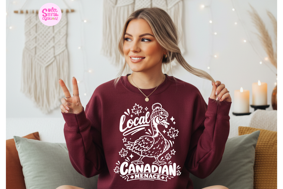 Local Canadian Menace Goose Sweatshirt | Funny Canada Goose Graphic Sweatshirt