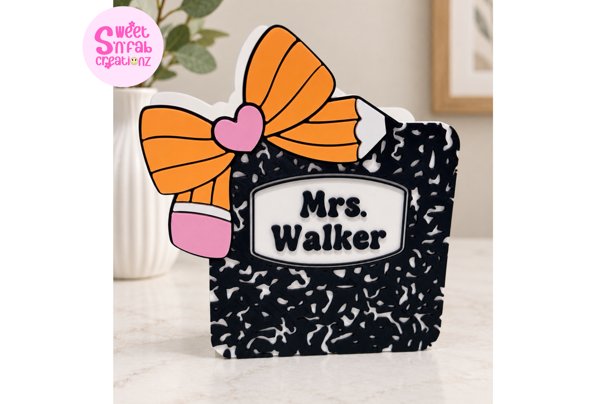Personalized Composition Notebook Pen Holder