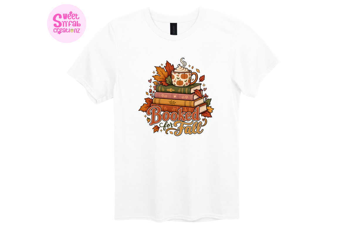 Booked for Fall Graphic T-Shirt | Cozy Autumn Book Lover Tee
