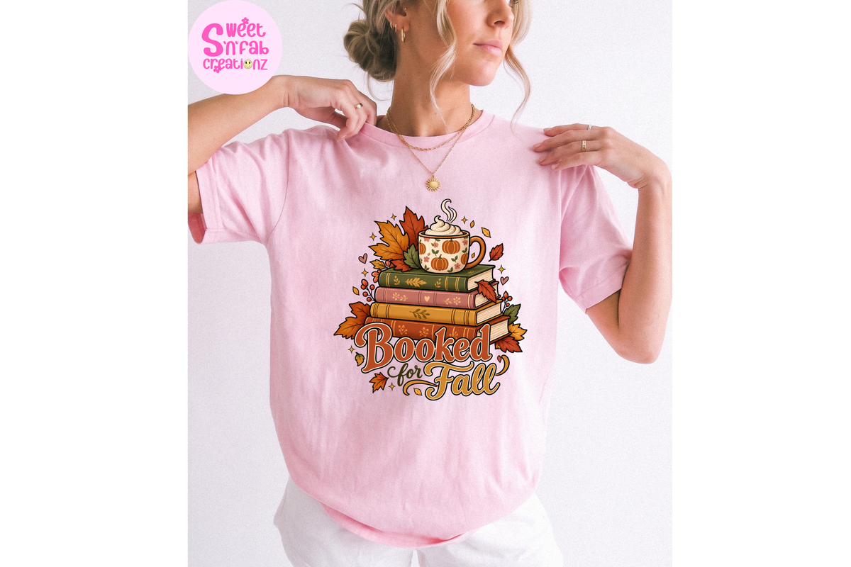Booked for Fall Graphic T-Shirt | Cozy Autumn Book Lover Tee