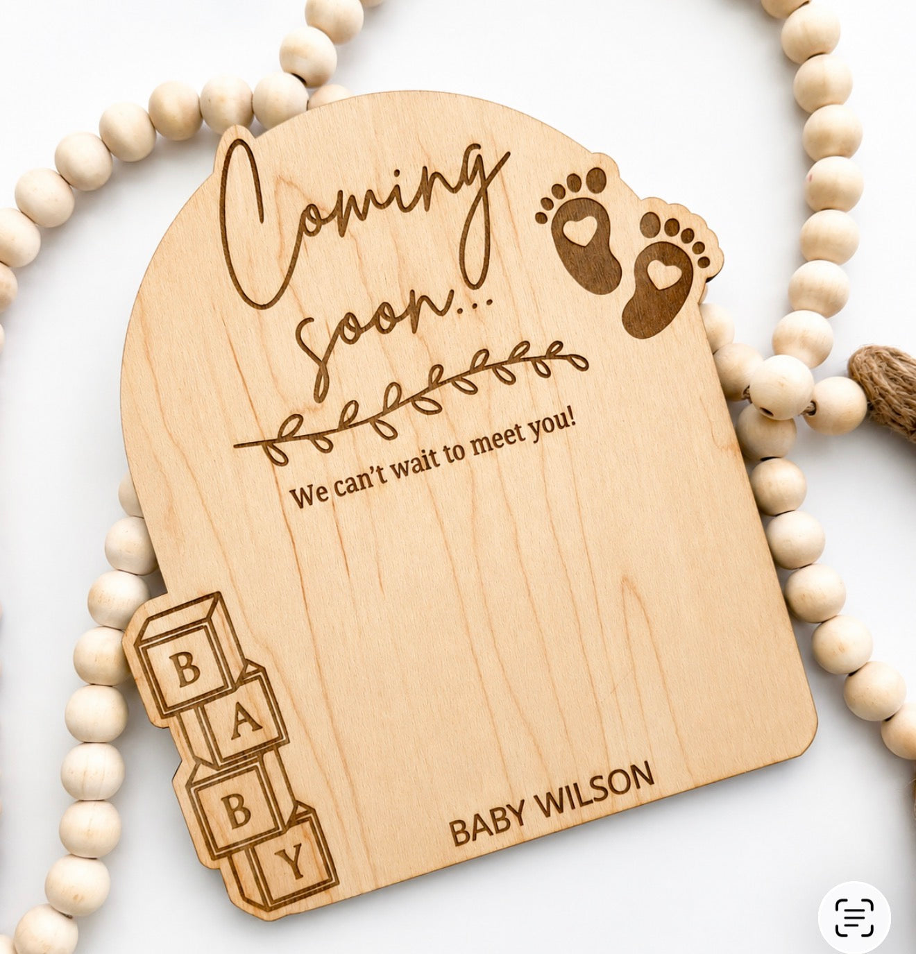 Personalized Baby Ultrasound Announcement Plaque | Wooden Pregnancy Reveal Keepsake