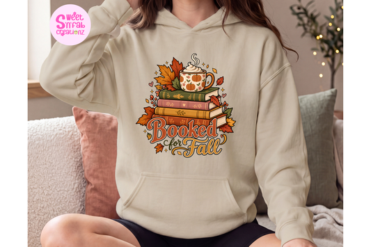 Booked for Fall Graphic Hoodie | Cozy Autumn Book Lover Pullover