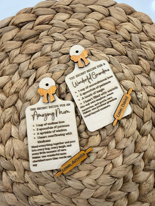 Personalized Wooden Recipe Fridge Magnet – Mom / Grandma Gift